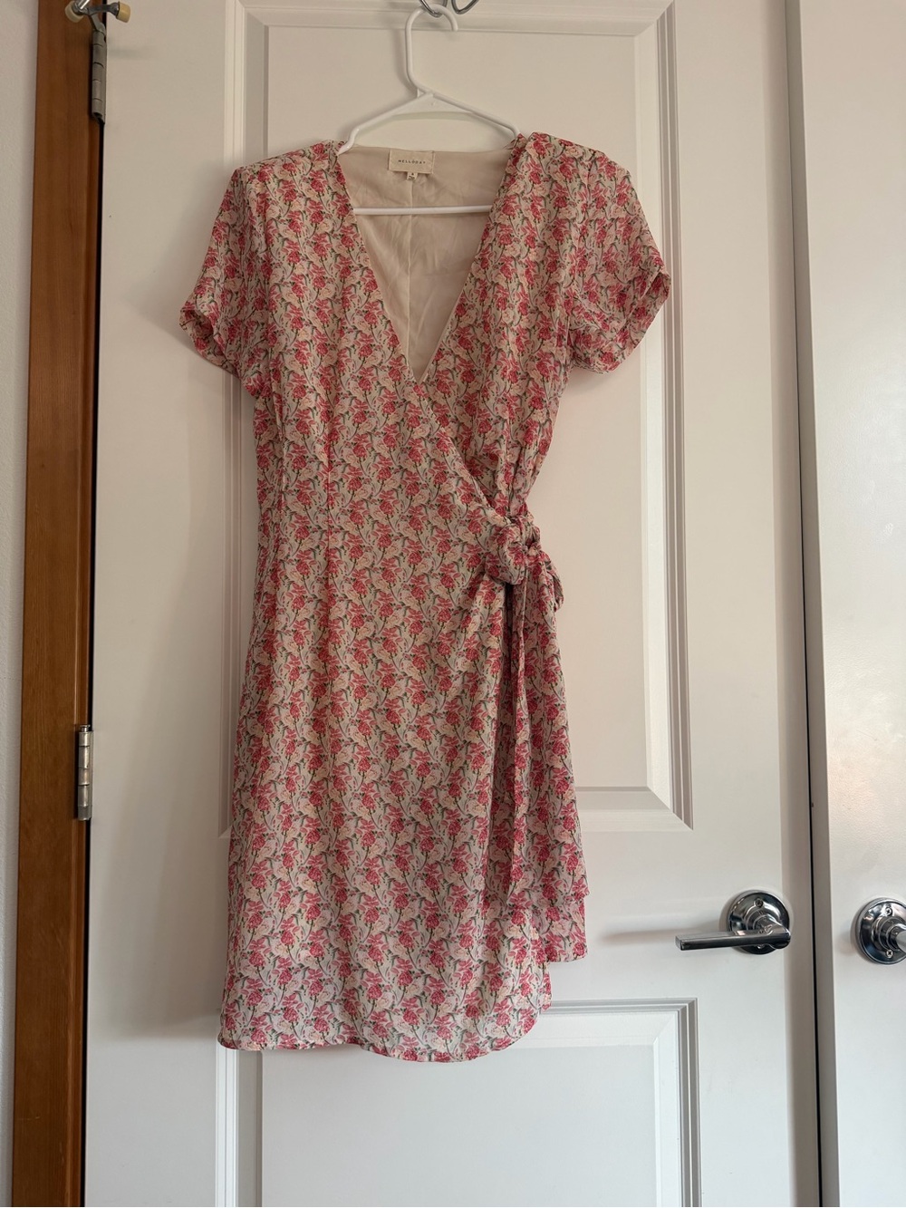 Melloday Floral Wrap Midi Dress - Pink